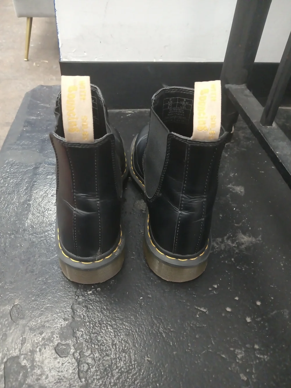 Dr. Martens Black Chelsea Boots with Yellow Stitching